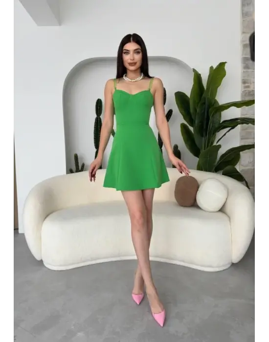 Omarı İnce askılı mini elbise