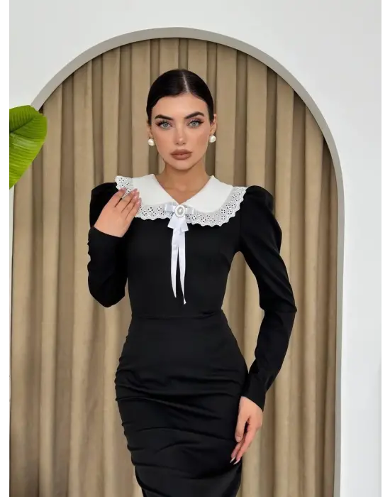 Omarı Modern ve Zarif Yakalı Elbise