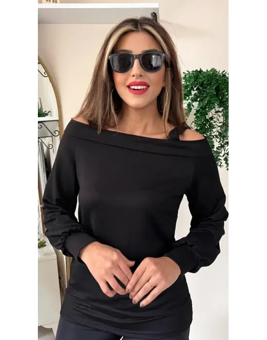 Kadın Askılı Iki Omuzu Açık Salaş Yün Viskon Bluz