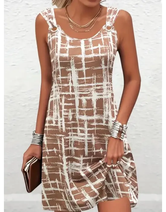 Omarı Kadın Göz Alıcı Askılı Elbise