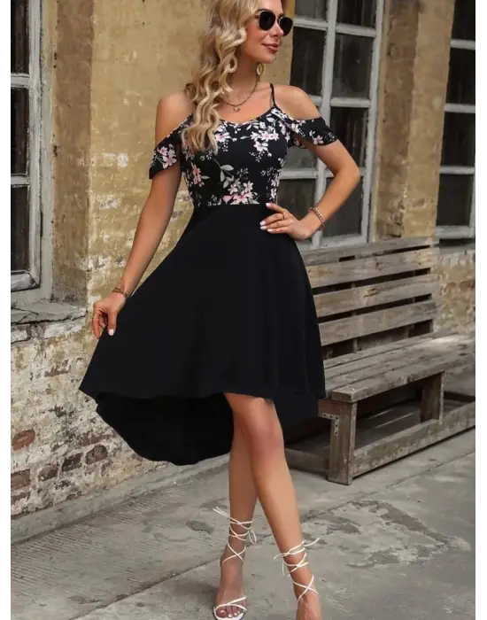 Omarı Omuzlardan Açık Tasarımın Şıklığı: Kadın Süprem Krep Elbise