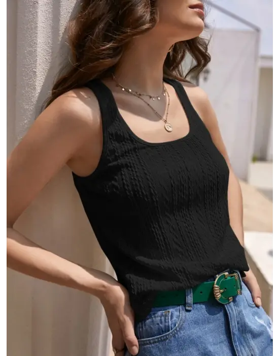 Kadın Askılı örgü Detay Bluz