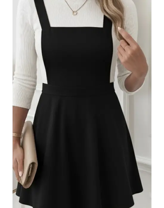 Kadın Askılı Sırttan çapraz Detaylı Kısa Kiloş Kadife Mini Elbise