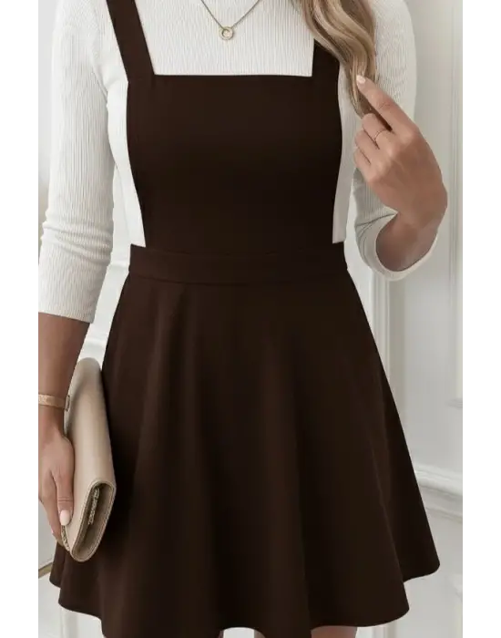 Kadın Askılı Sırttan çapraz Detaylı Kısa Kiloş Kadife Mini Elbise