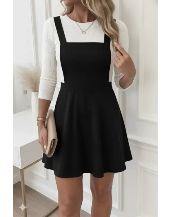 Kadın Askılı Sırttan çapraz Detaylı Kısa Kiloş Kadife Mini Elbise