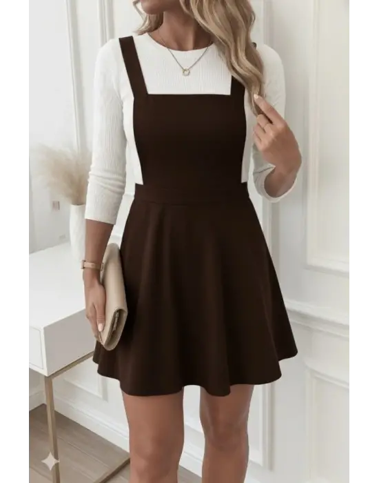 Kadın Askılı Sırttan çapraz Detaylı Kısa Kiloş Kadife Mini Elbise