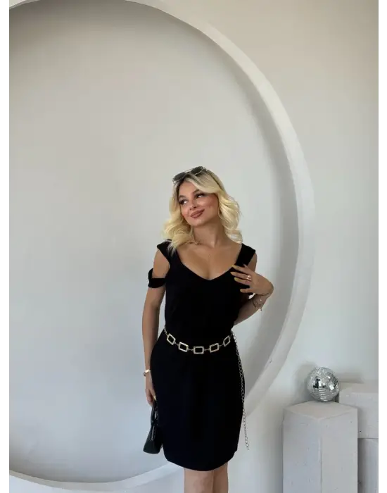 Omarı Fark Yaratan Askılı Modal Elbise