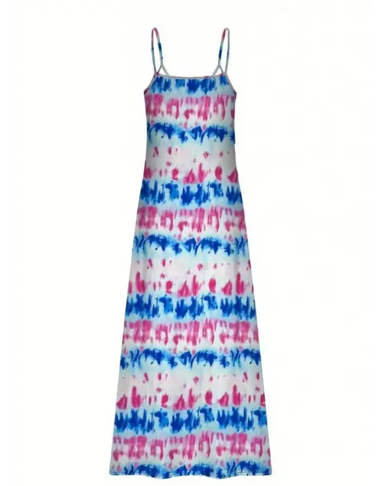 Omarı Elegan Askılı Tam Boy Elbise