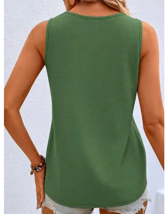 Kadın Askılı V Yakalı Düğmeli Aerobin Bluz