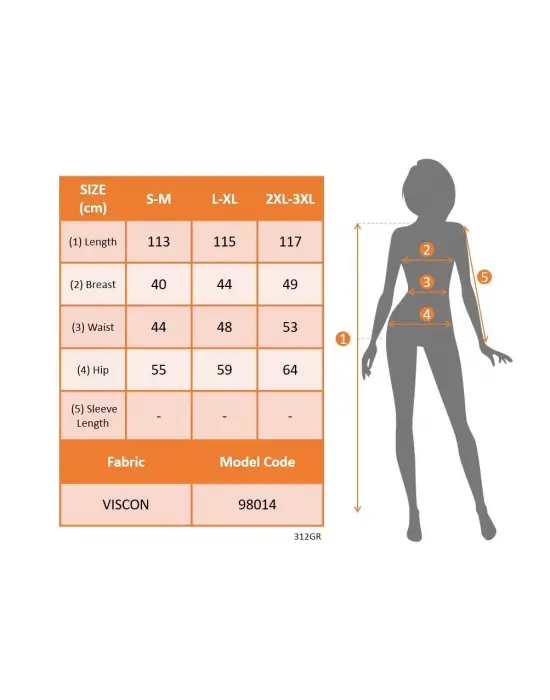 Omarı Uzun V Yakalı Viskon Elbise