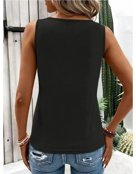 Kadın Askılı Yaka şerit Halka Detaylı Viskon Bluz