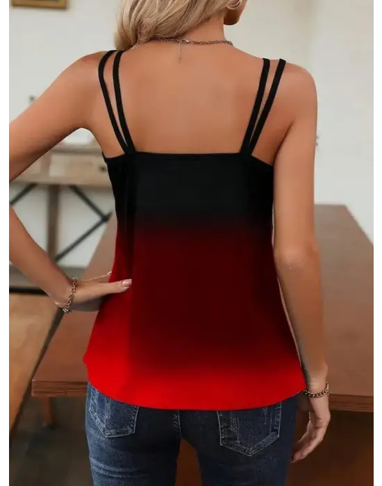 Kadın Askılı Yuvarlak Yaka Süprem Bluz