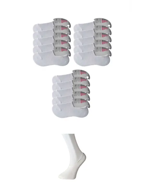 Omarı Beyaz Yumuşak Kadın Babet Çorap Seti