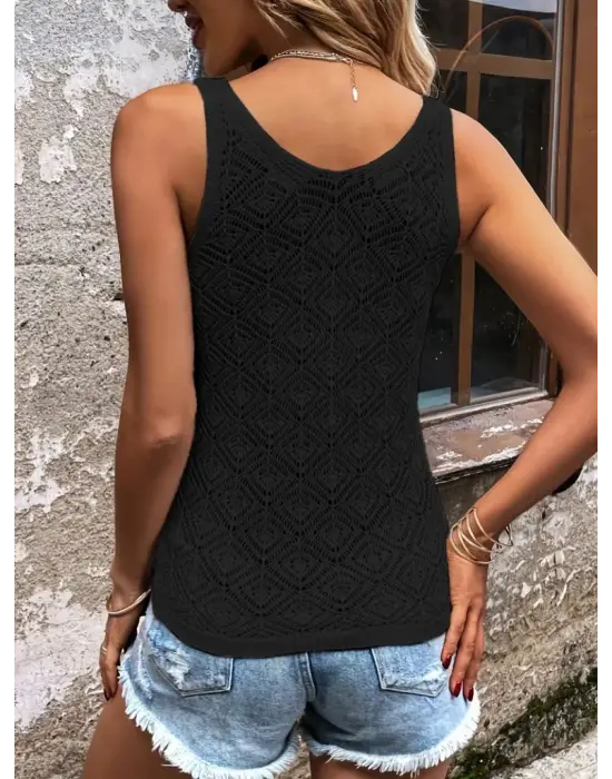 Kadın Kalın Askılı Triko Bluz