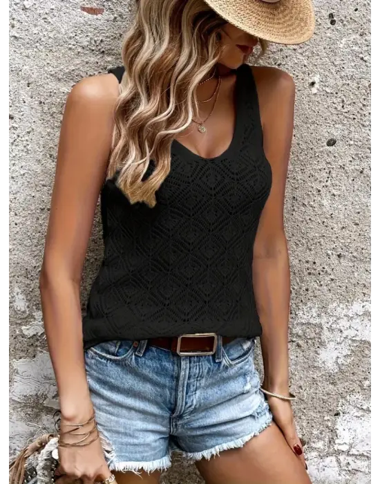 Kadın Kalın Askılı Triko Bluz