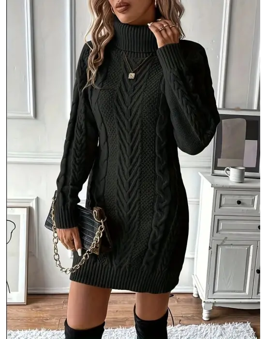 Kadın Balıkçı Yaka Mini Elbise