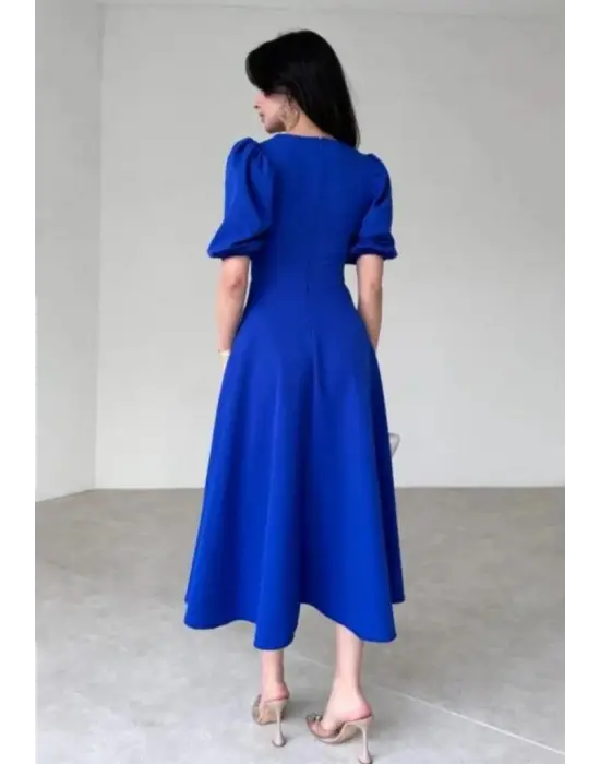 Omarı Kadın Geniş Kesim Balon Kollu Elbise