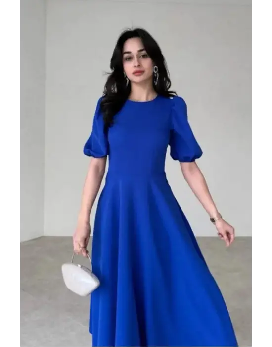Omarı Kadın Geniş Kesim Balon Kollu Elbise