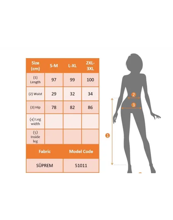 Omarı Desenli Süprem Etek - Kadın Beli Büzgülü ve Yandan Yırtmaçlı