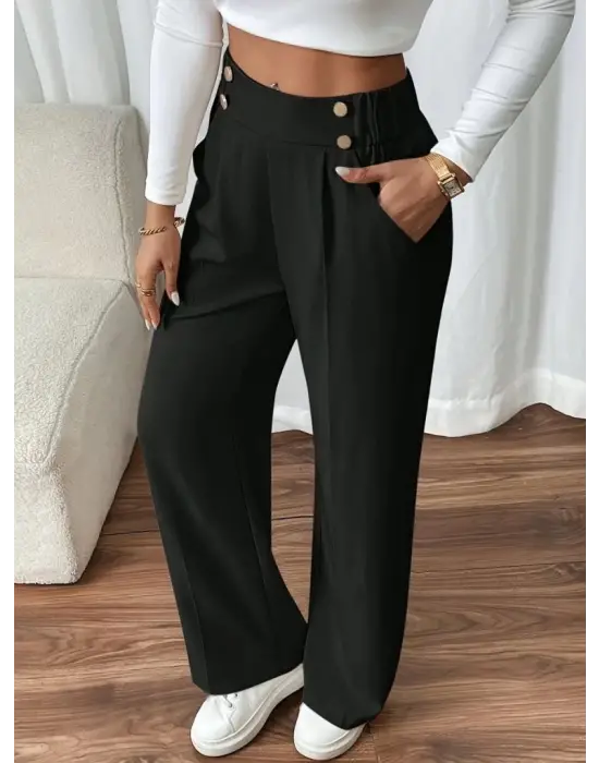 Omarı Rahat Kadın Beli Lastikli Krep Pantolon