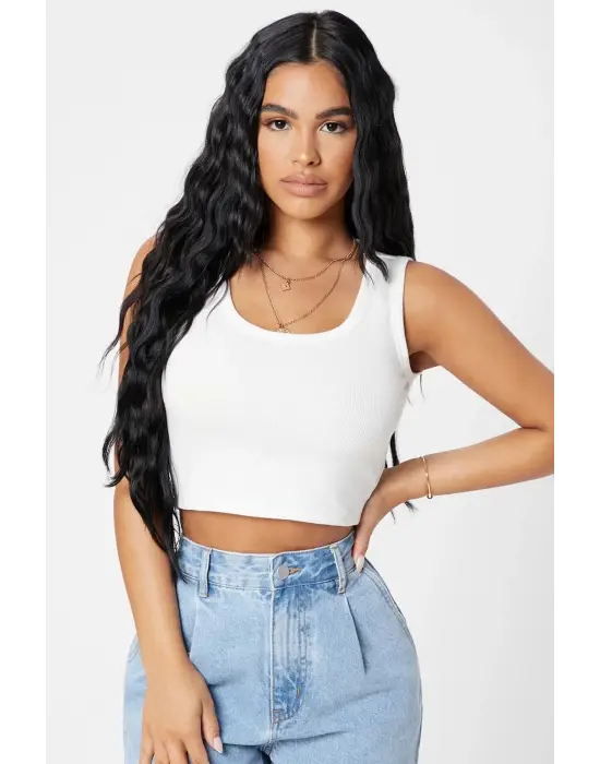 Omarı Yeni Trend Kadın Crop Top Bluz