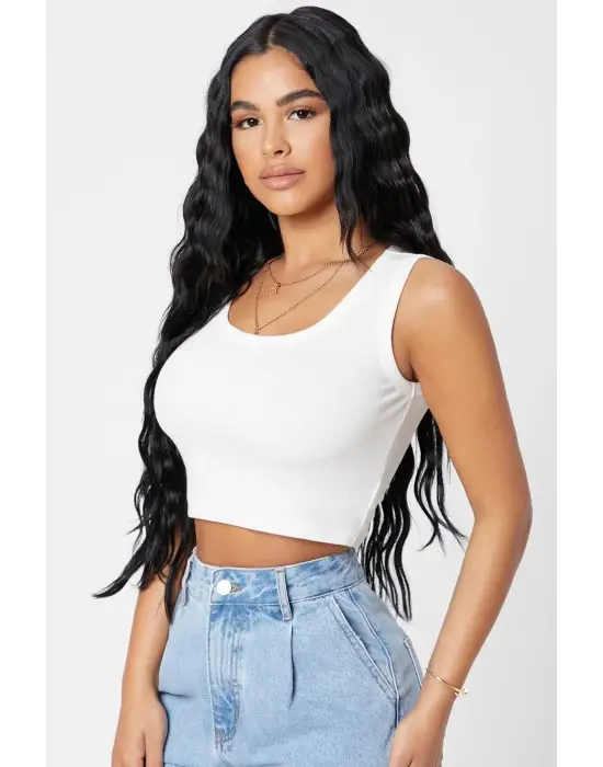 Omarı Yeni Trend Kadın Crop Top Bluz