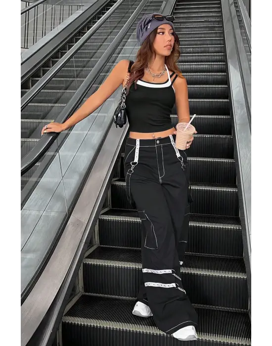 Omarı Etkileyici Renkli Çapraz Askılı Crop Top Bluz