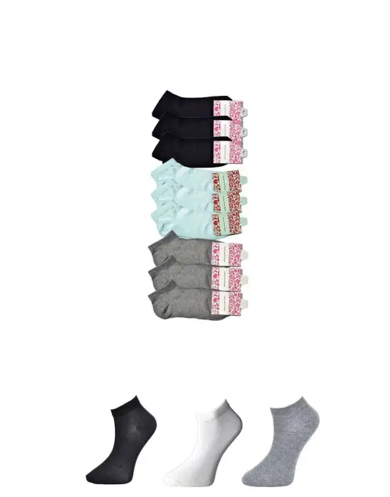 Omarı Zarif Desenli Kadın Bilek Çorap Seti