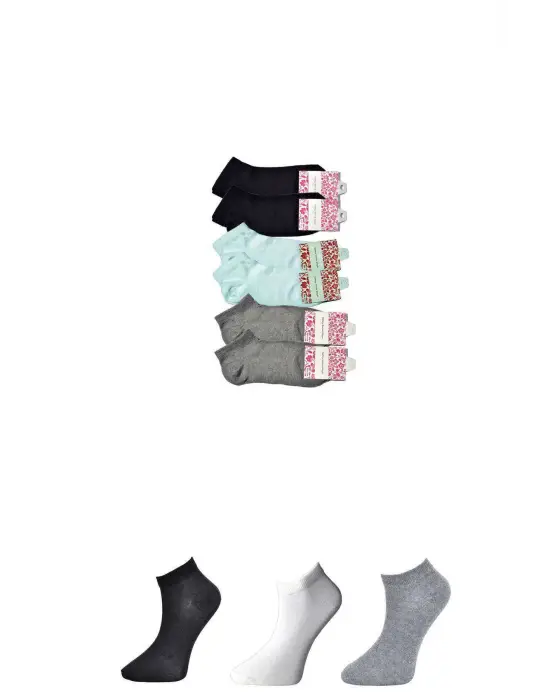 Omarı Çok Renkli Kadın Bilek Çorap Seti