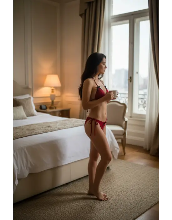 Kadın Bordo Fiyonklu İç Çamaşırı ve Uzun Kollu V Yaka Pijama Takımı 4lü Set