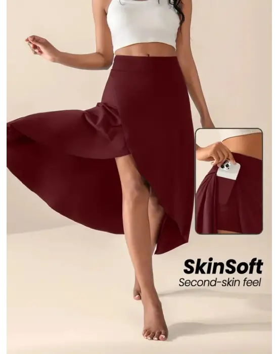 Kadın Cep Detaylı Taytlı Etek