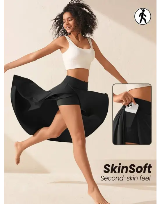 Kadın Cep Detaylı Taytlı Etek