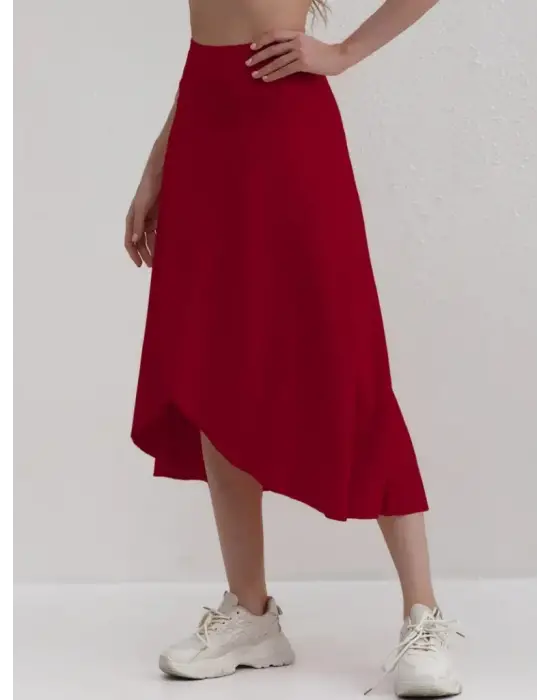 Omarı Kadın Cep Detay Taytlı Etek