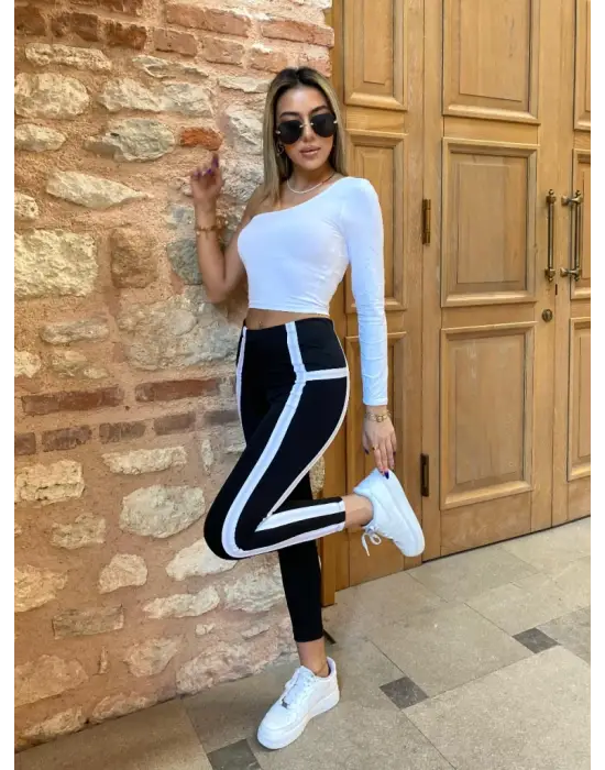 Kadın çizgili Egzersiz Dalgıç Tayt