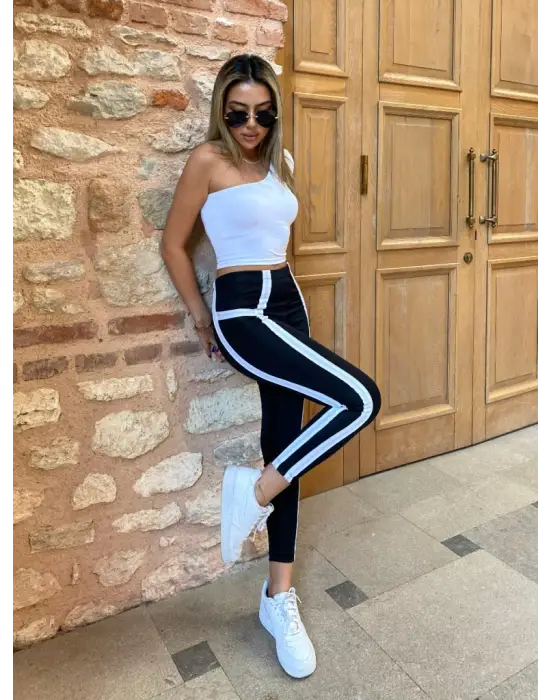 Kadın çizgili Egzersiz Dalgıç Tayt