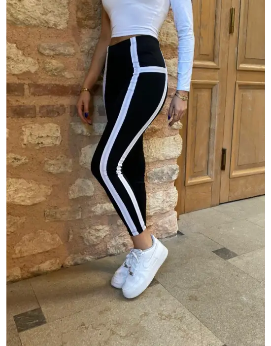 Kadın çizgili Egzersiz Dalgıç Tayt