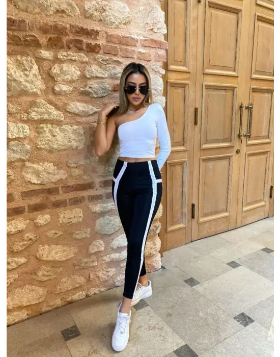 Kadın çizgili Egzersiz Dalgıç Tayt