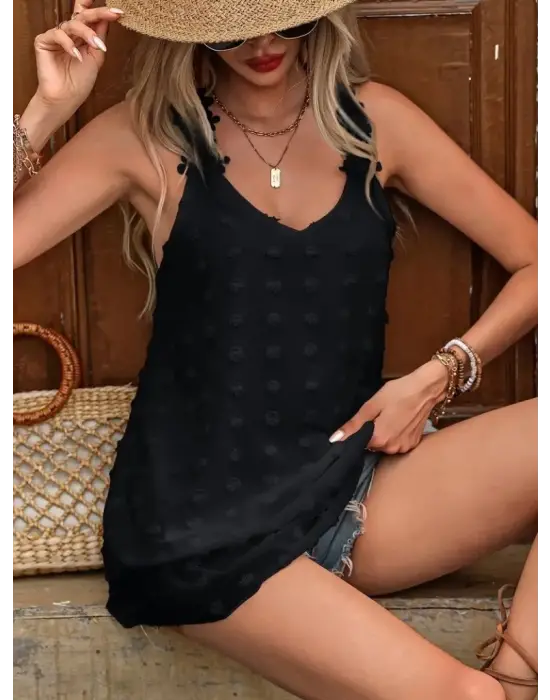 Omarı Dantel Detaylı Kadın Yaka Askılı Bluz