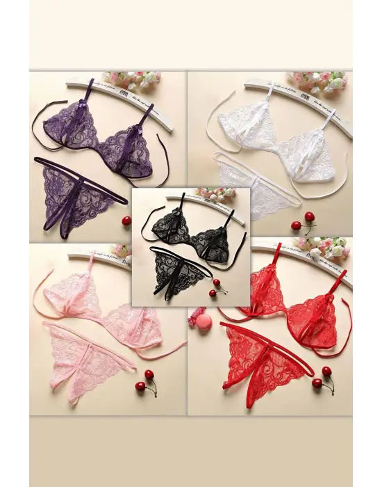 Omarı Dantelli Kadın Sütyen Külot Seti