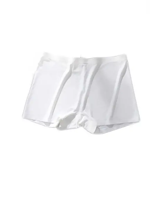 Kadın Dikişsiz Görünmez İz Yapmaz Mini Şort Boxer Beyaz