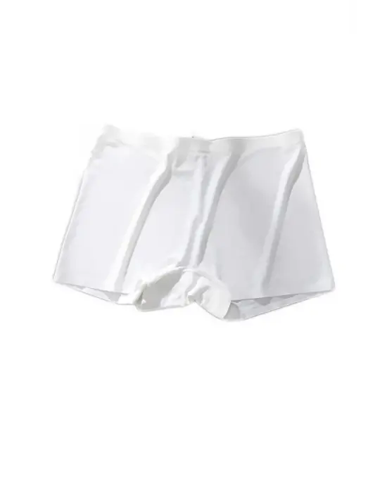 Kadın Dikişsiz Görünmez İz Yapmaz Mini Şort Boxer Beyaz