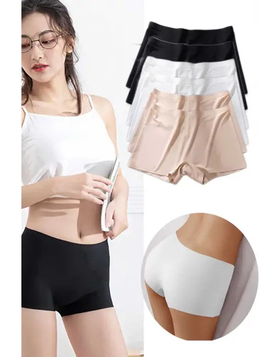 Omarı Kadın Dikişsiz Görünmez Mini Şort Boxer Seti