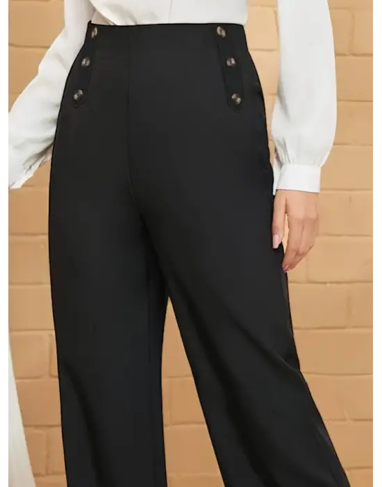 Kadın Bol Paça Krep Pantolon