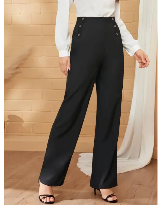 Kadın Bol Paça Krep Pantolon