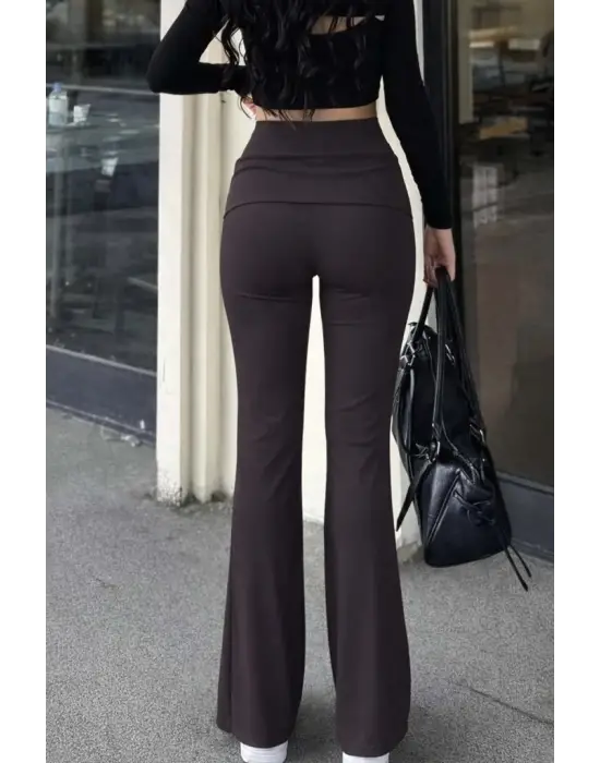 Zarif Yüksek Bel Dalgıç Pantolon