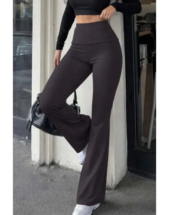 Zarif Yüksek Bel Dalgıç Pantolon