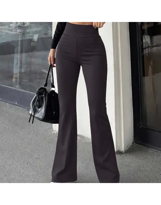 Zarif Yüksek Bel Dalgıç Pantolon