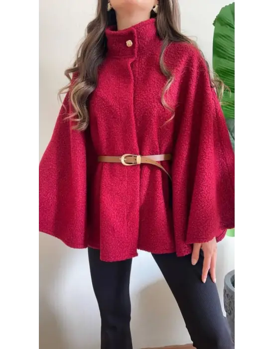 Kadın Hakim Yaka Ispanyol Kol Detay Kemer Dahil Kaban