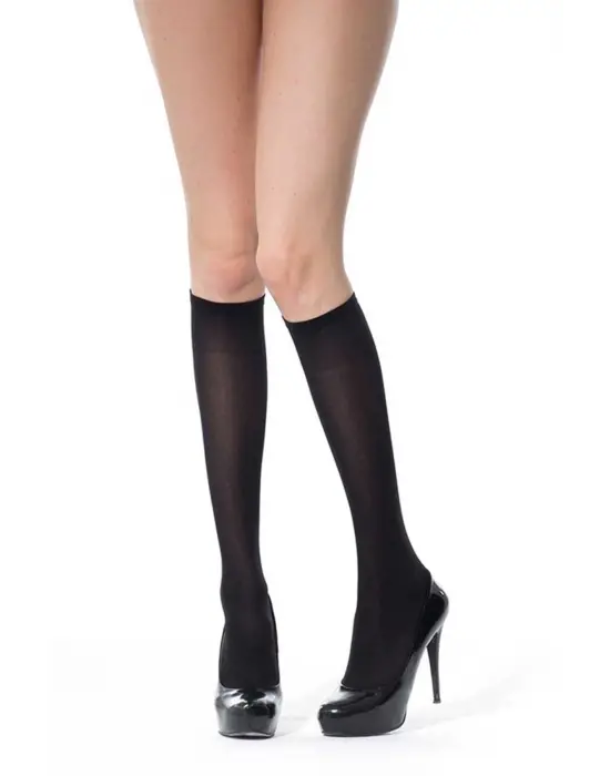 Omarı Kalın Dizaltı Çorap Seti 70 Denye Siyah, 12 Adet