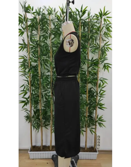 Kadın Iki Iplik Crop Etek Ikili Takım